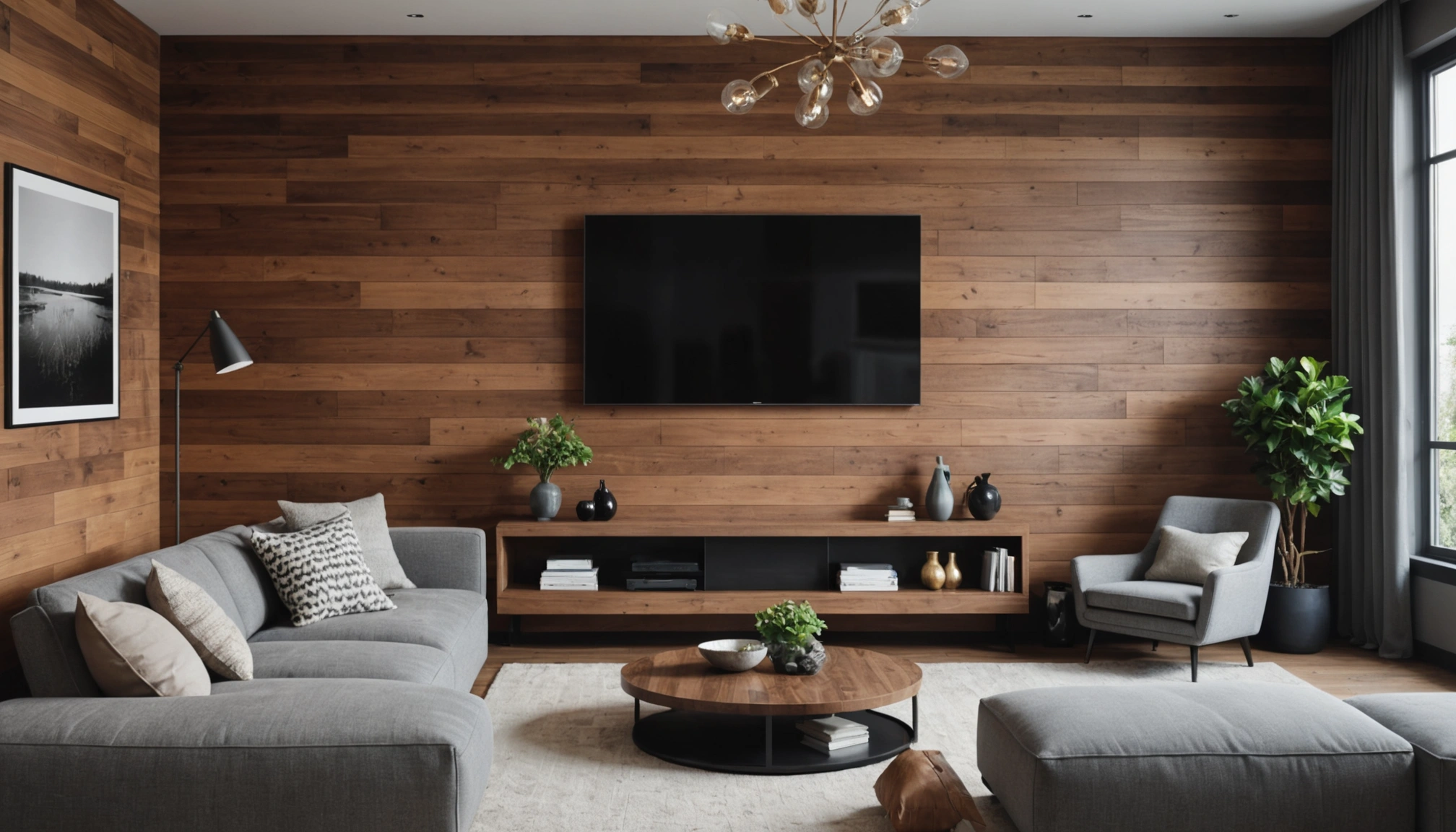 wände gestalten mit holz