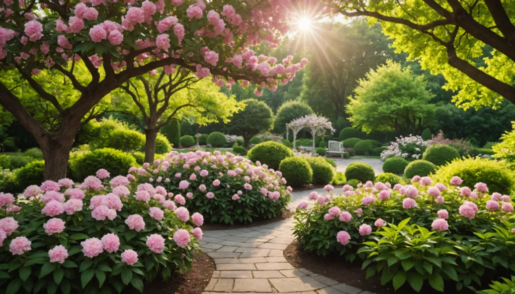strauch mit rosa blüten